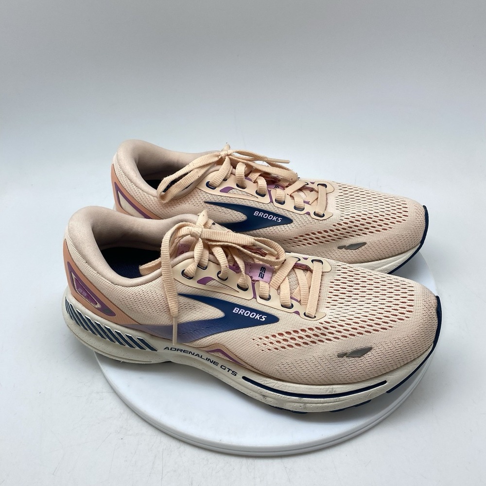 Brooks Adrenaline GTS 23 Womens 9 Orange Athletic Running Shoes Sneakers